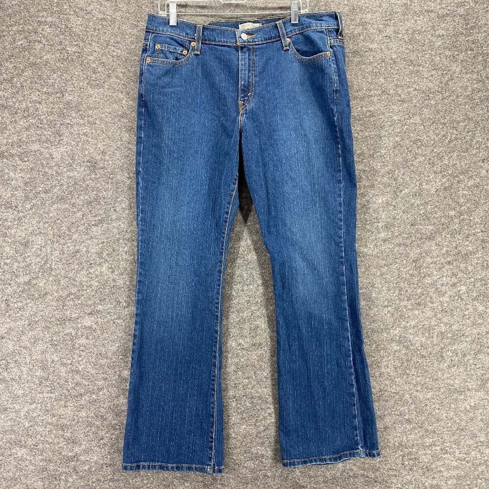Levi's Jeans Women's 16M Boot Cut Blue Denim Solid Mid-Rise Regular Cotton